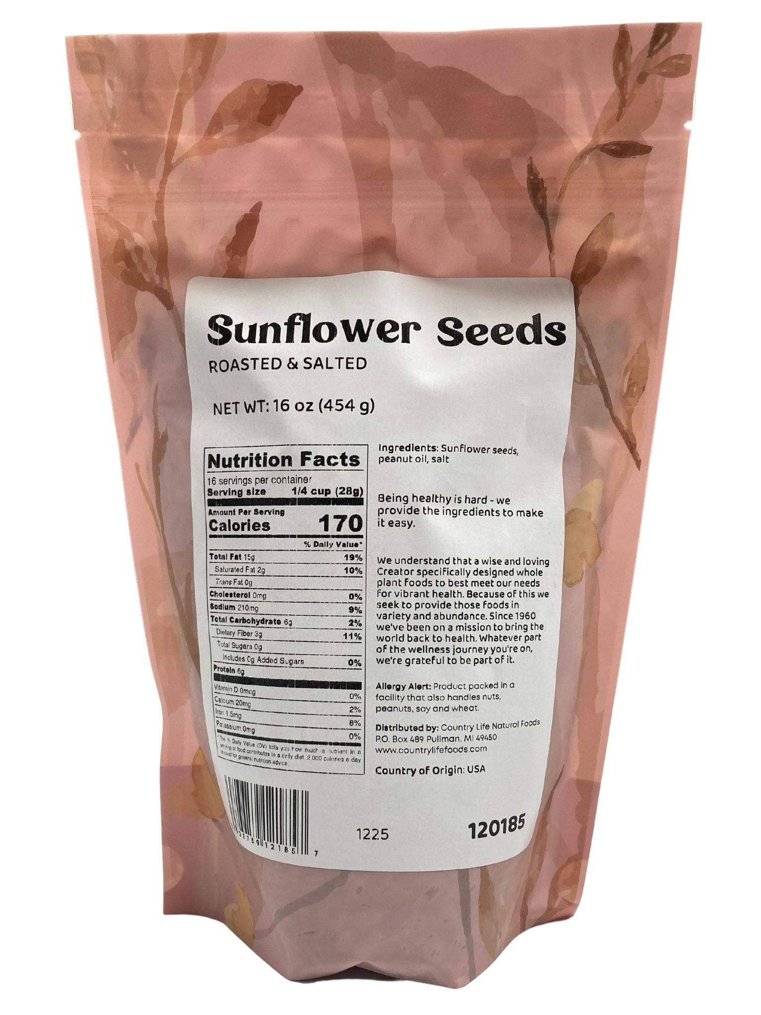 Sunflower Seeds, Roasted, Salted, Seeds - Country Life Natural Foods