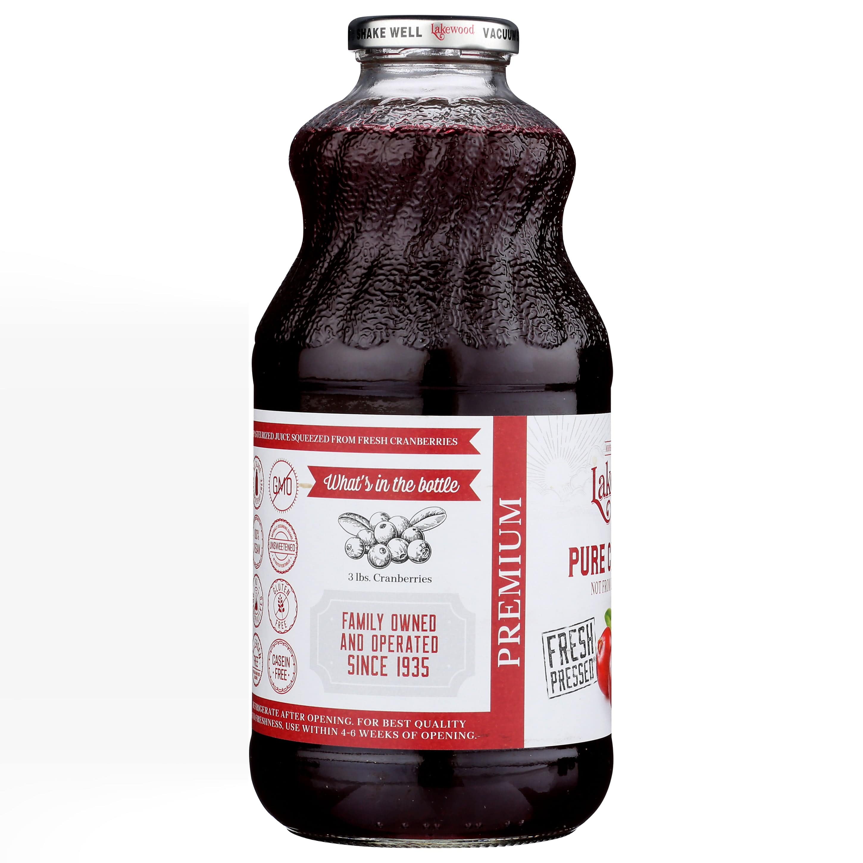 Cranberry Juice, Pure, Lakewood - Country Life Natural Foods
