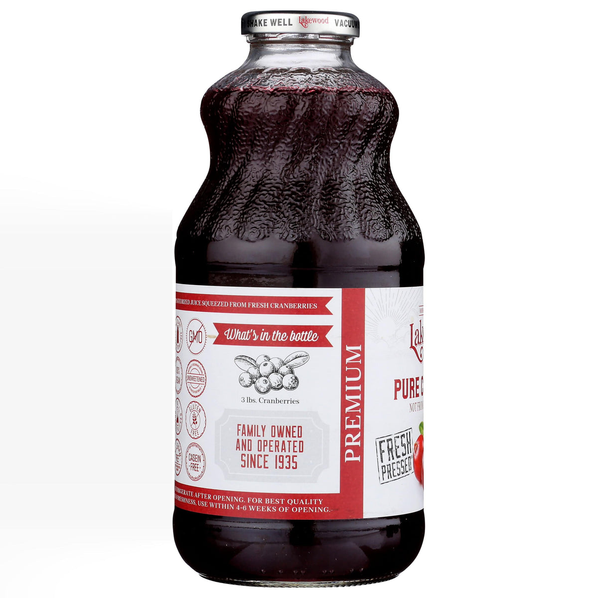 Cranberry Juice, Pure, Lakewood - Country Life Natural Foods