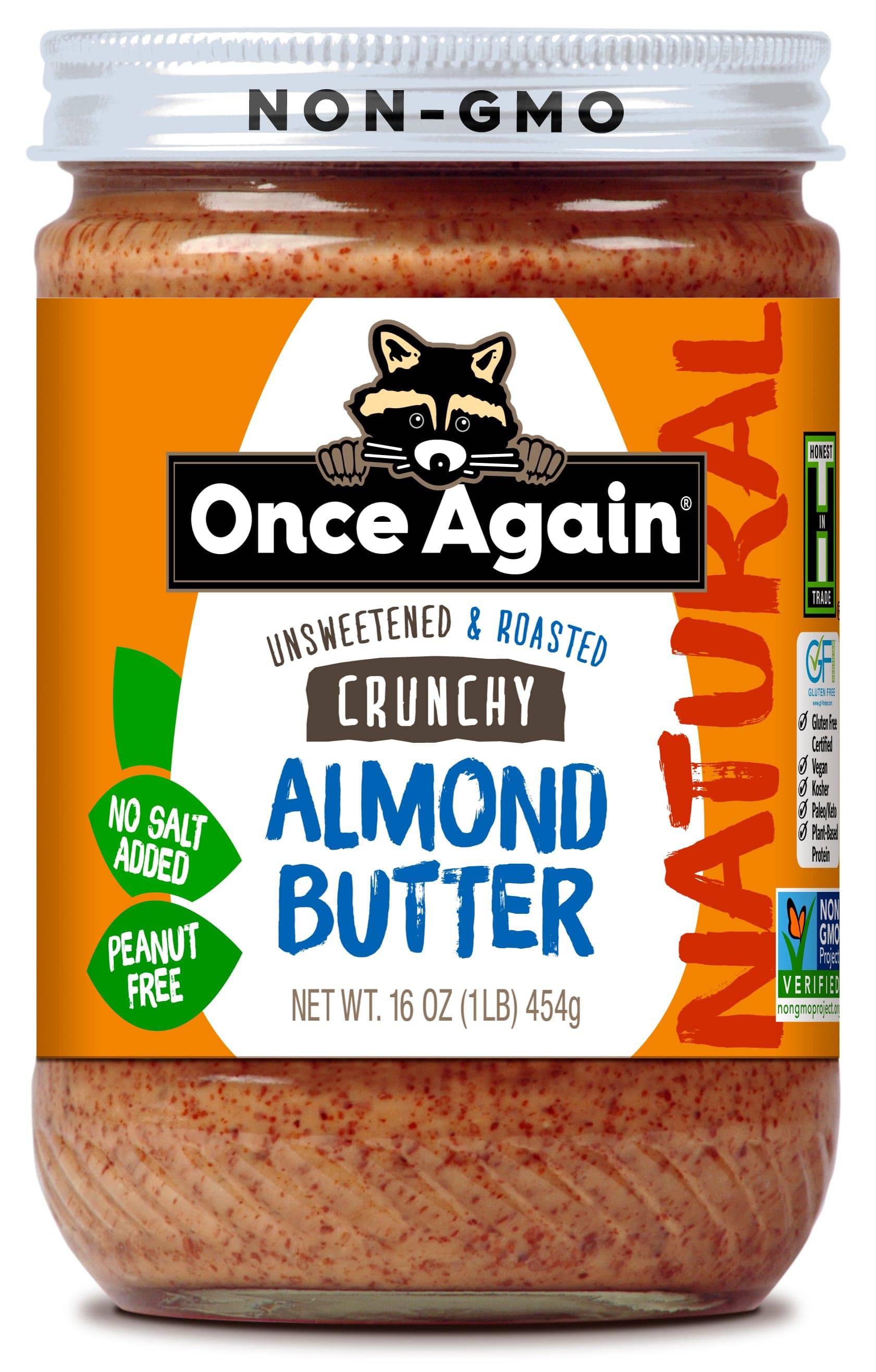 Almond Butter, Crunchy, No Salt - Country Life Natural Foods