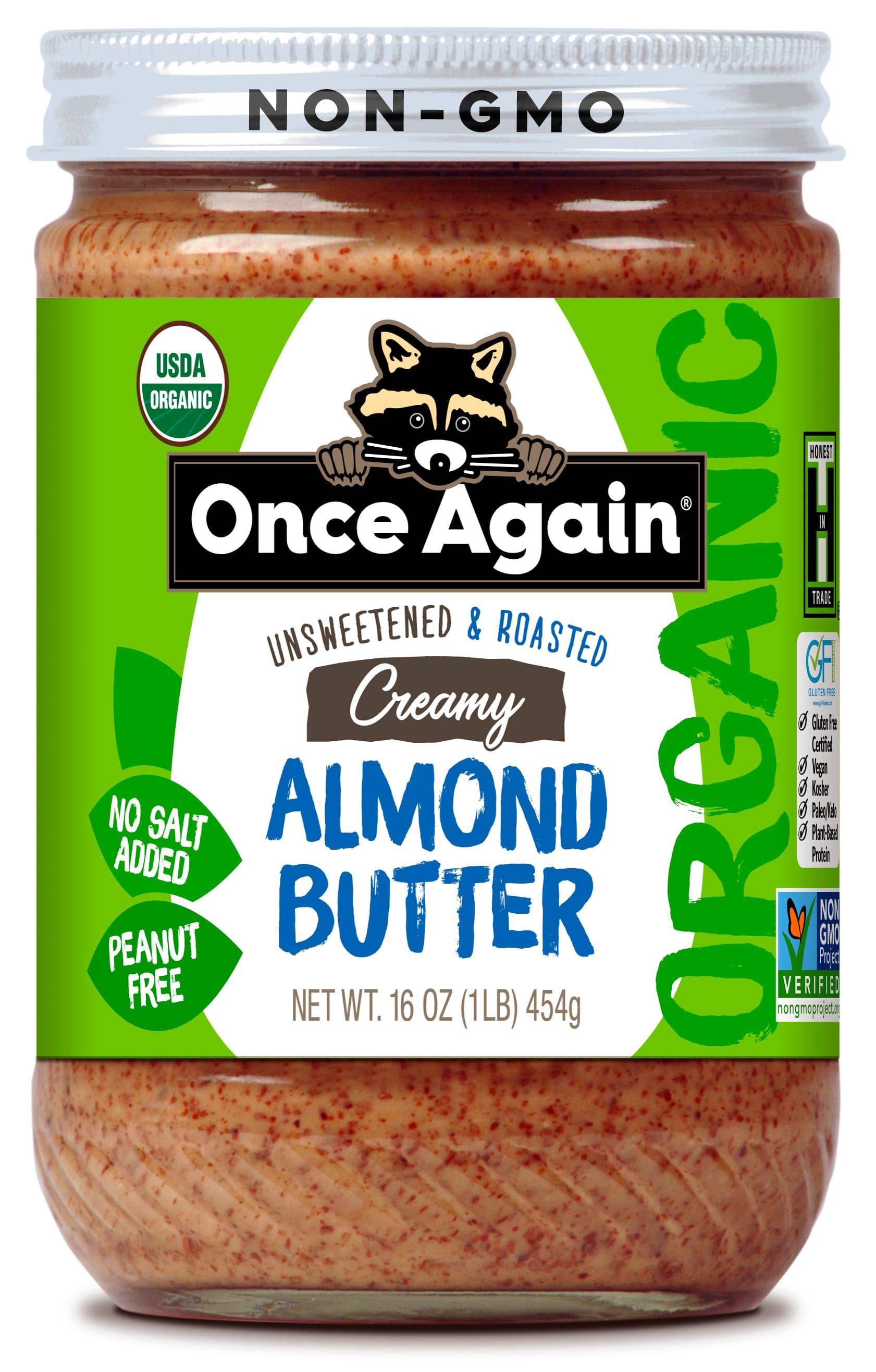 Almond Butter, Creamy, No Salt, Organic, Nut & Seed Butters - Country Life Natural Foods